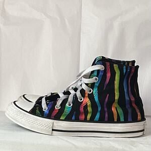 Converse All Star High Women 6 Men 4.5, rainbow tiger on Black EUR 37, Pride